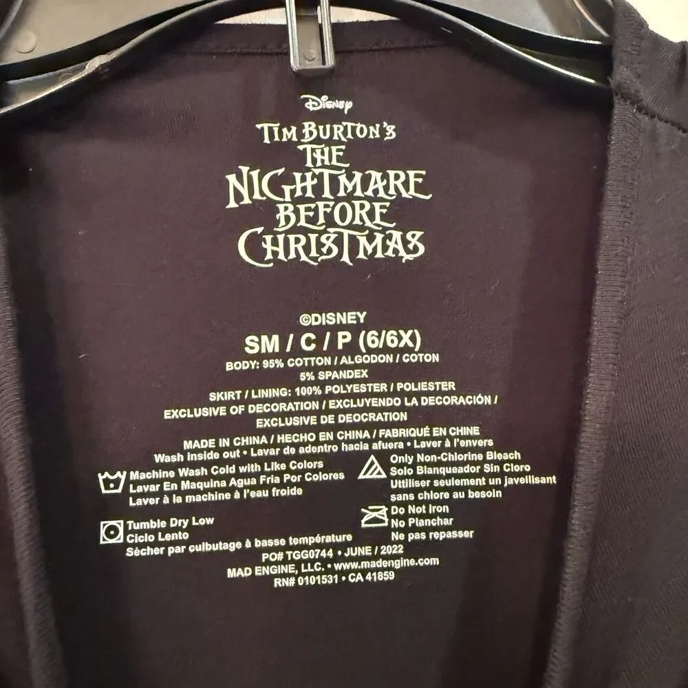 Nightmare Before Christmas JACK SKELLINGTON Girls Dress Sm 6/6X